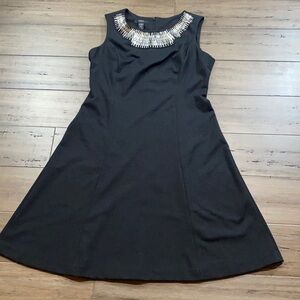 5‎ for $25 ALFANI sleeveless black dress with neckline metal detail